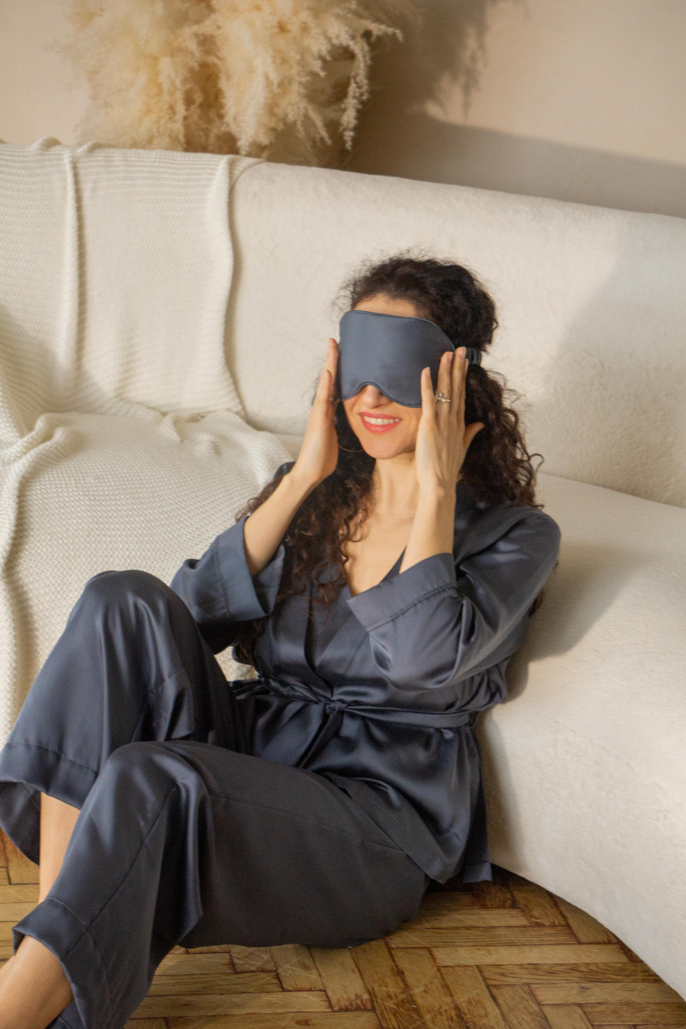 Маска для сна из тенселя Кобальт