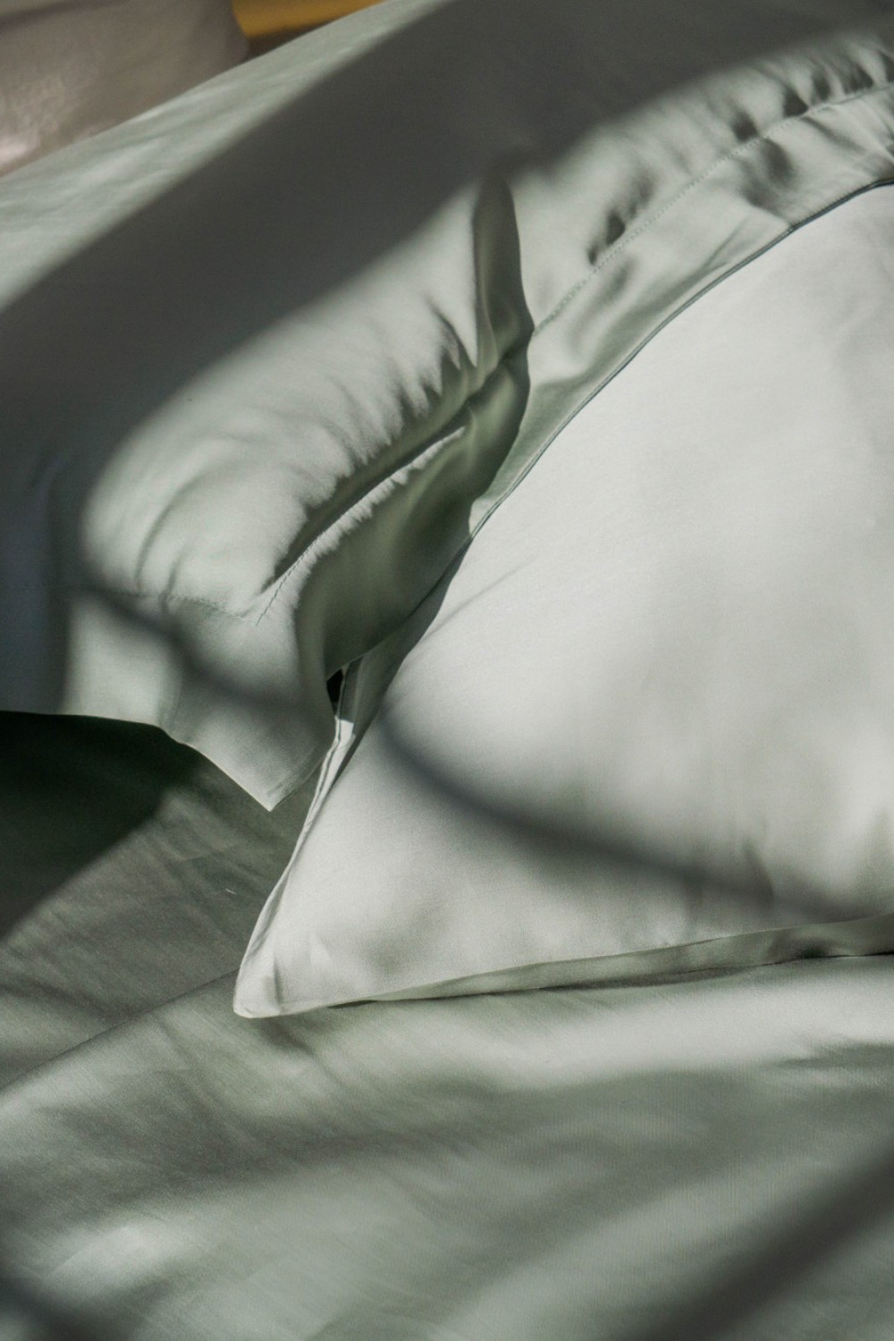 Евро комплект постельного белья из тенселя, оттенок шалфей