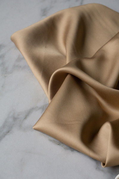 Евро комплект постельного белья из тенселя, оттенок охра