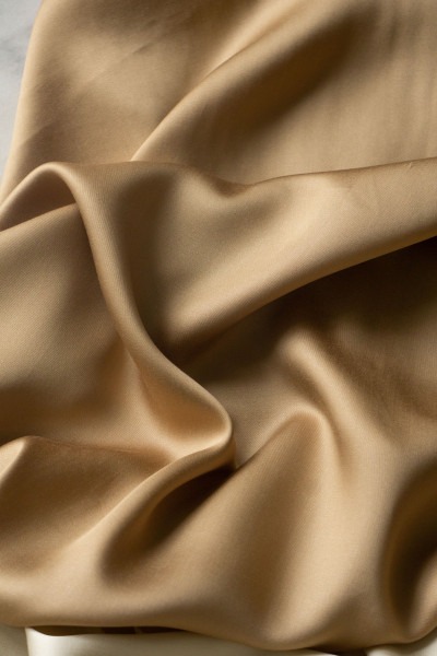 Евро комплект постельного белья из тенселя, оттенок охра