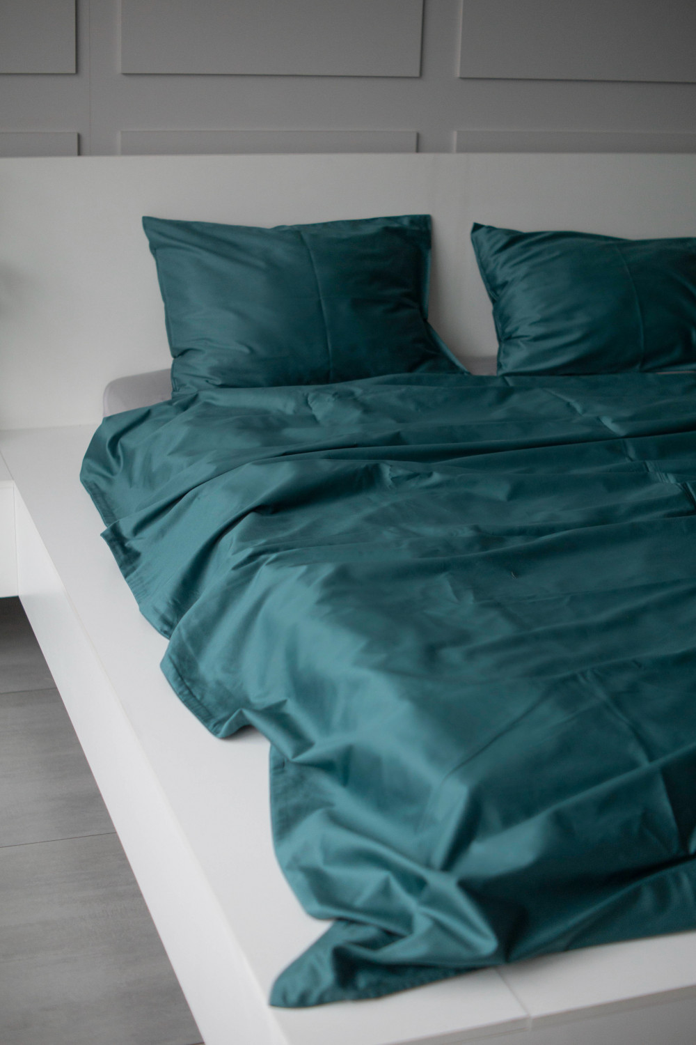 Евро комплект из сатина, оттенок изумруд