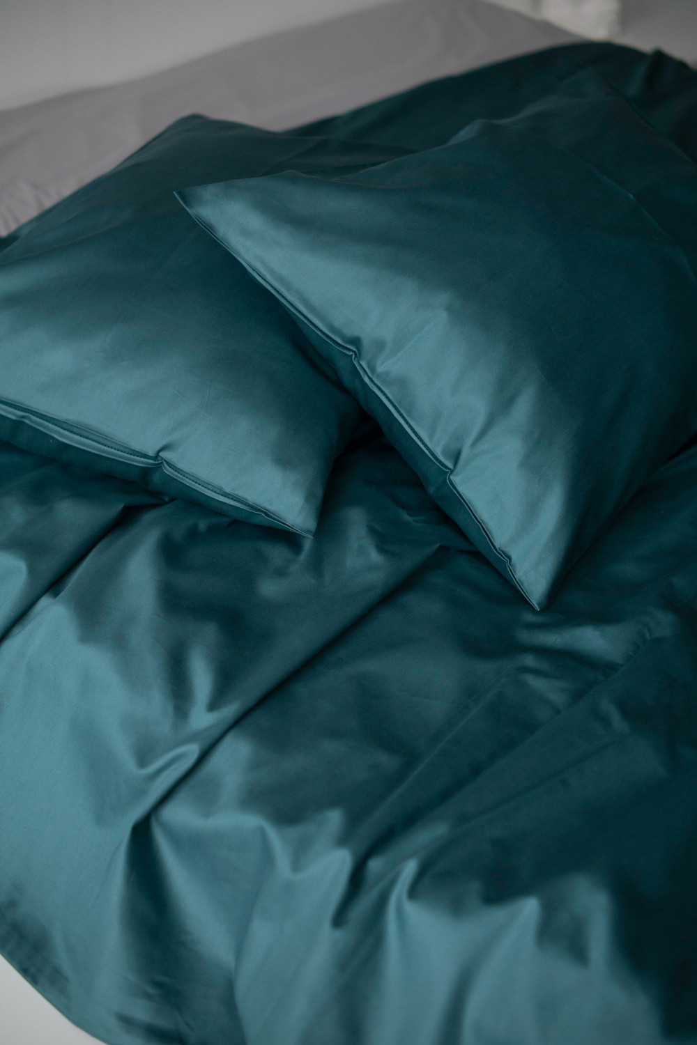 Евро комплект из сатина, оттенок изумруд