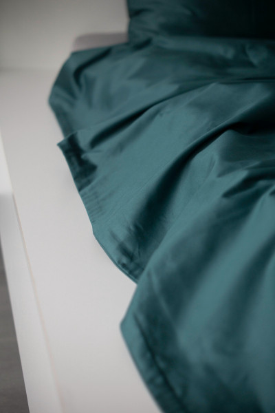 Евро комплект из сатина, оттенок изумруд