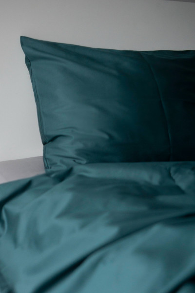 Евро комплект из сатина, оттенок изумруд