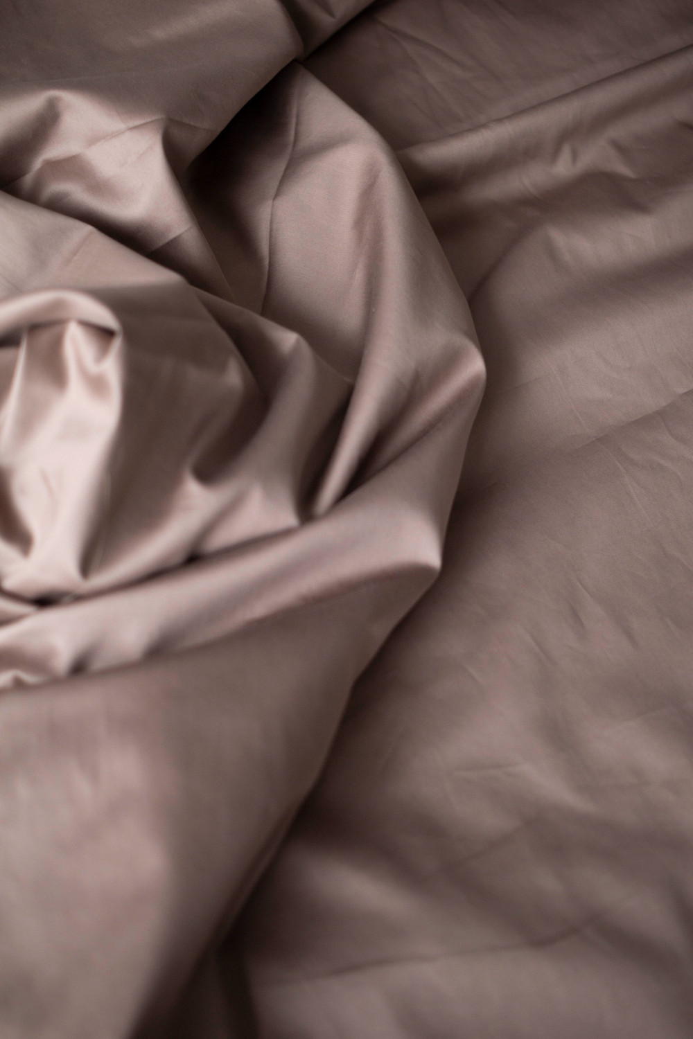 Евро комплект постельного белья из сатина, оттенок кофейный