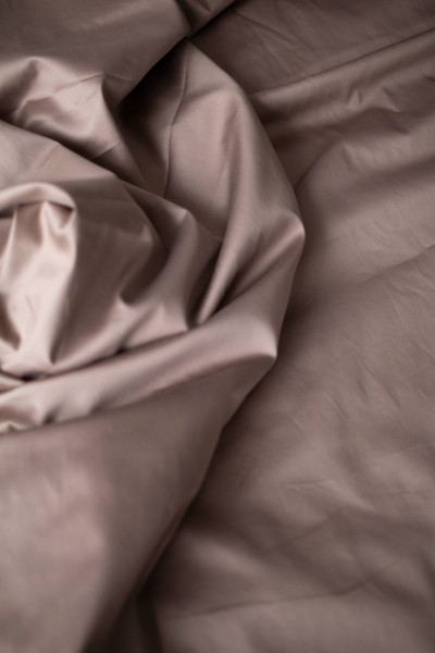 Евро комплект постельного белья из сатина, оттенок кофейный