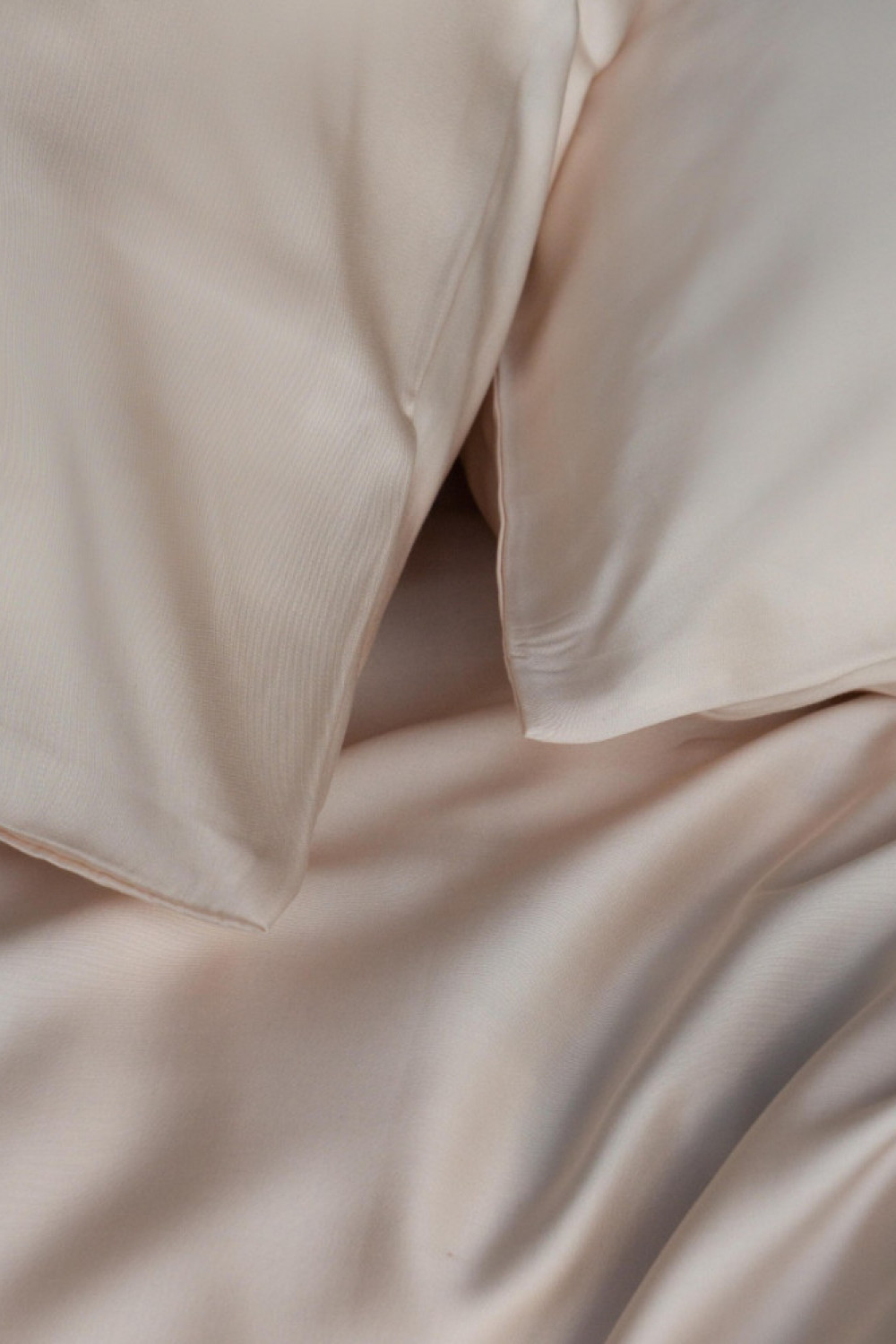 Евро комплект постельного белья из тенселя, оттенок чайная роза