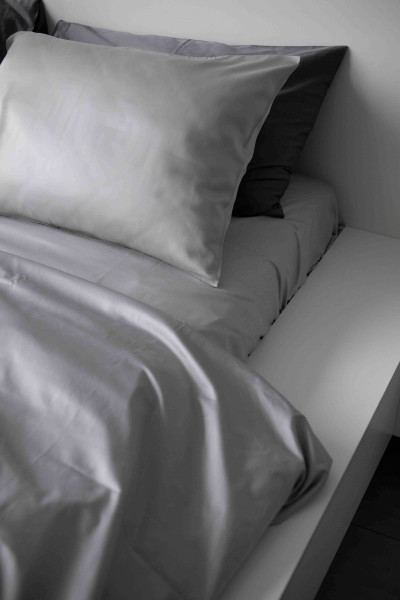 Евро комплект постельного белья из сатина, оттенок сталь