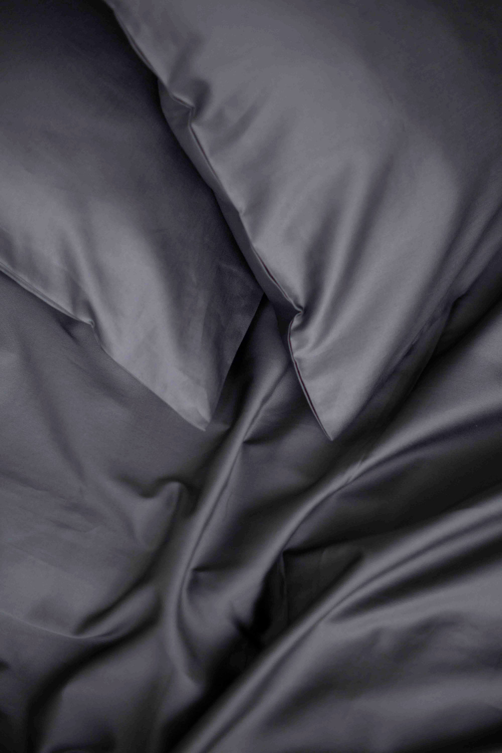 Евро комплект постельного белья из сатина, оттенок графит