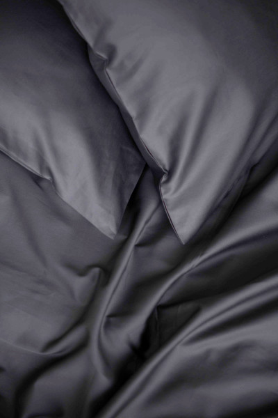 Евро комплект постельного белья из сатина, оттенок графит