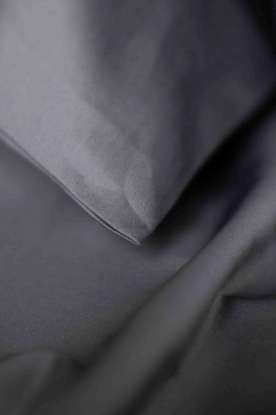 Евро комплект постельного белья из сатина, оттенок графит
